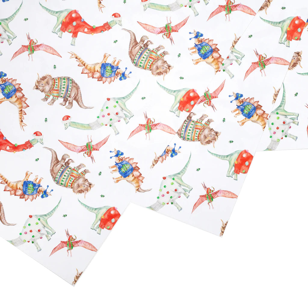 Lana's Shop - Festive Dinosaur Gift Wrap Roll
