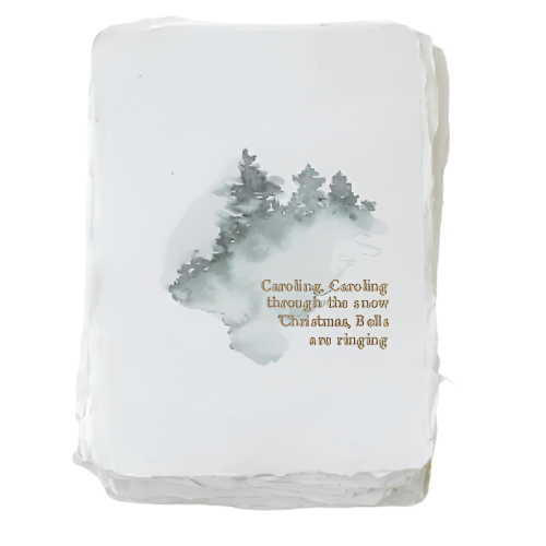 Handmade Paper "Caroling" Christmas Holiday Greeting Card Box Set | Putti