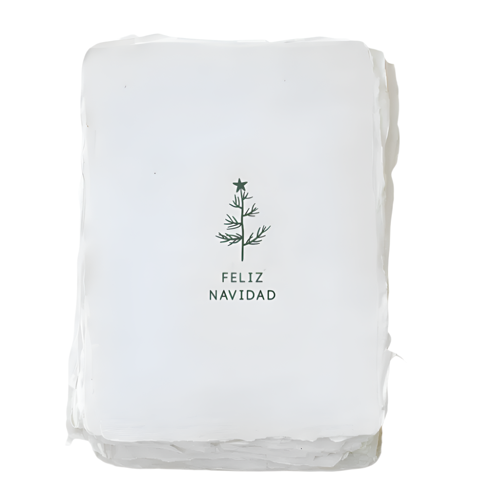 Handmade Paper "Feliz Navidad" Christmas Holiday Greeting Card Box Set | Putti