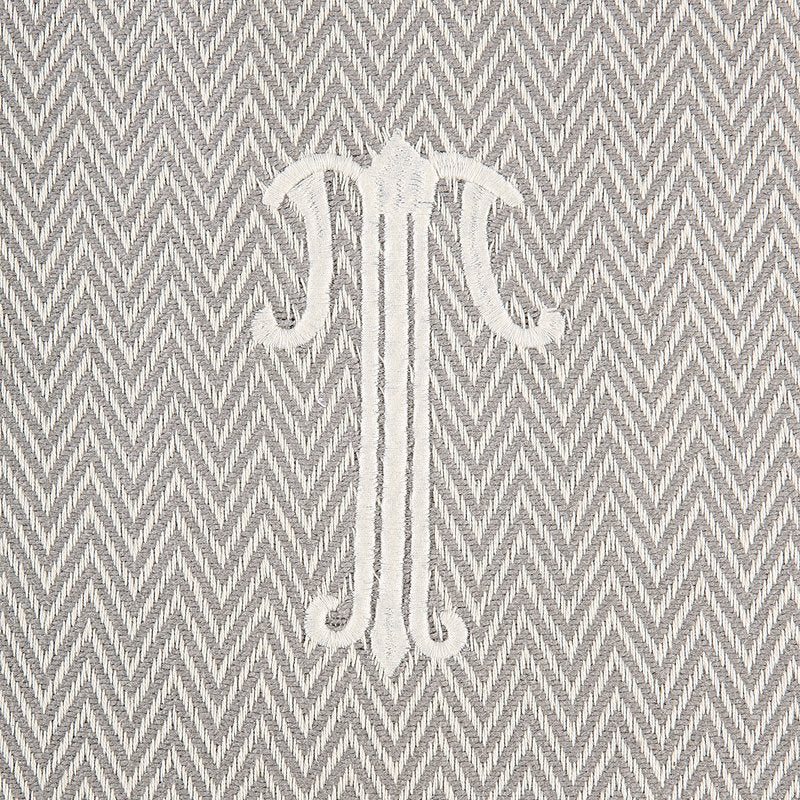  Monogrammed Herringbone Throw - Initial T, MP-Mud Pie, Putti Fine Furnishings