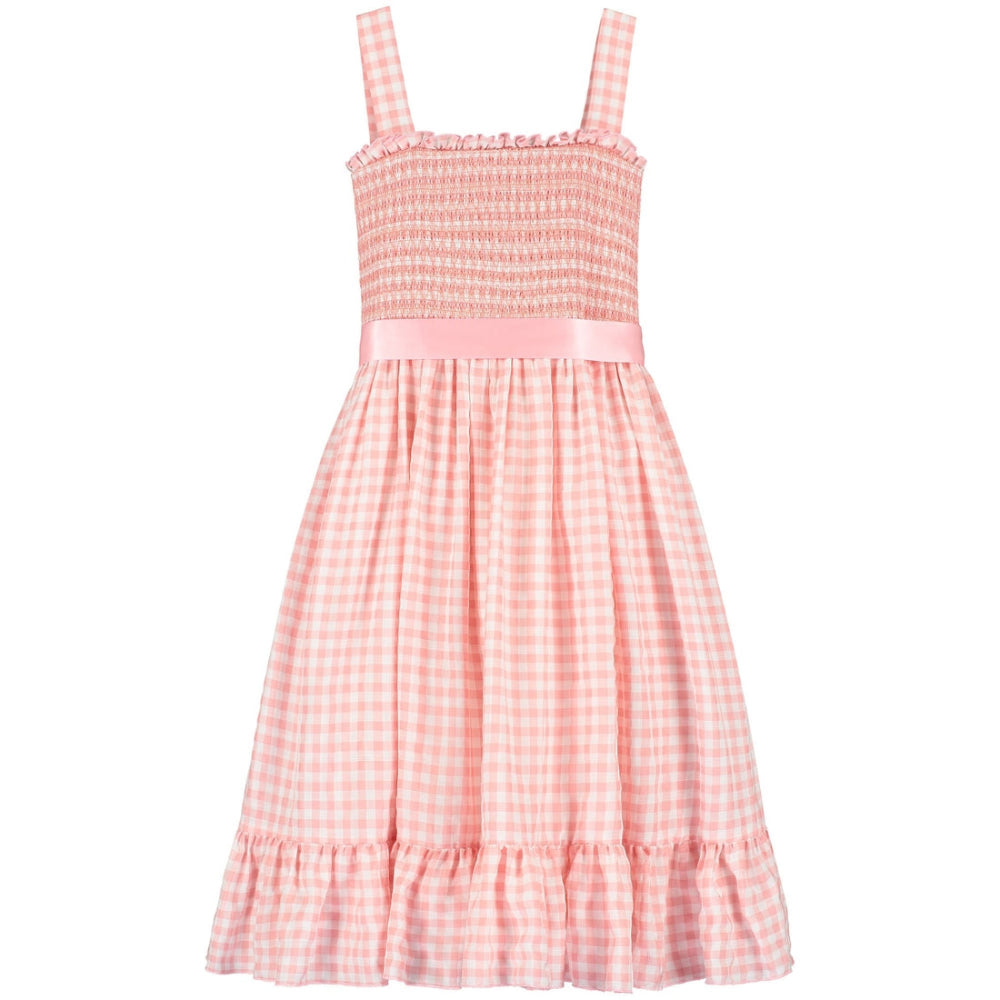 Hollie Hastie Ava Pink Gingham Girls Party Dress | Le Petite Putti