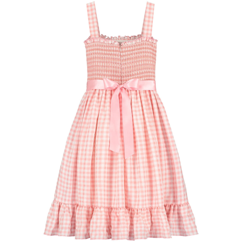 Hollie Hastie Ava Pink Gingham Girls Party Dress | Le Petite Putti