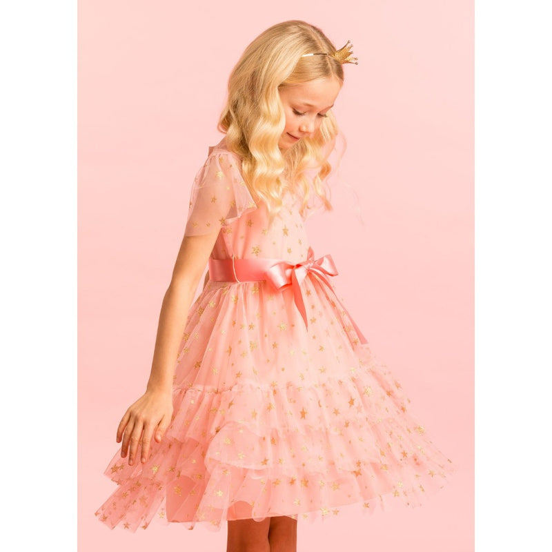 Hollie Hastie Cinderella Sugar Pink Star Tulle Girls Party Dress | Le Petite Putti 