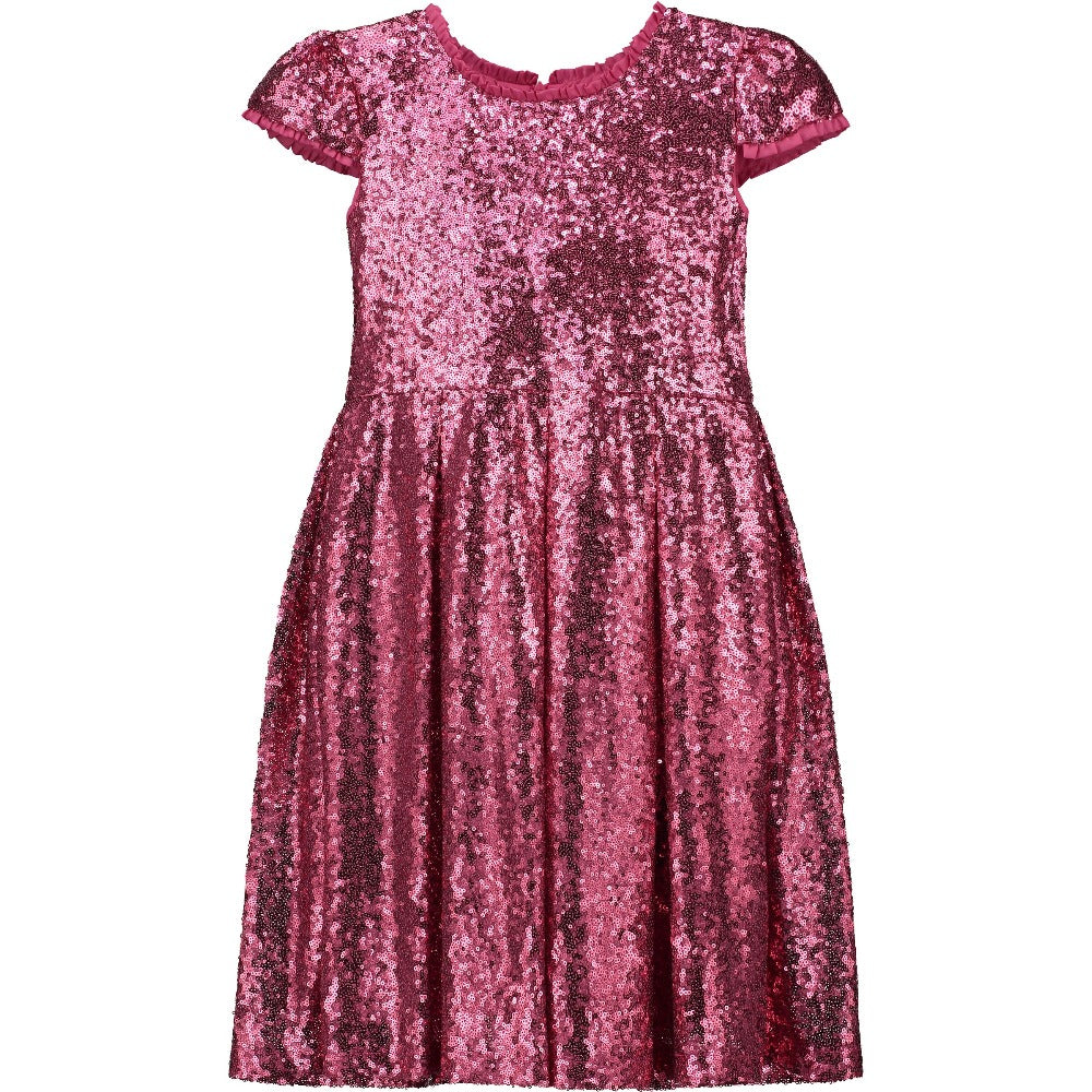 Hollie Hastie Dazzel Bright Pink Sequin Girls Party Dress  | Le Petite Putti 