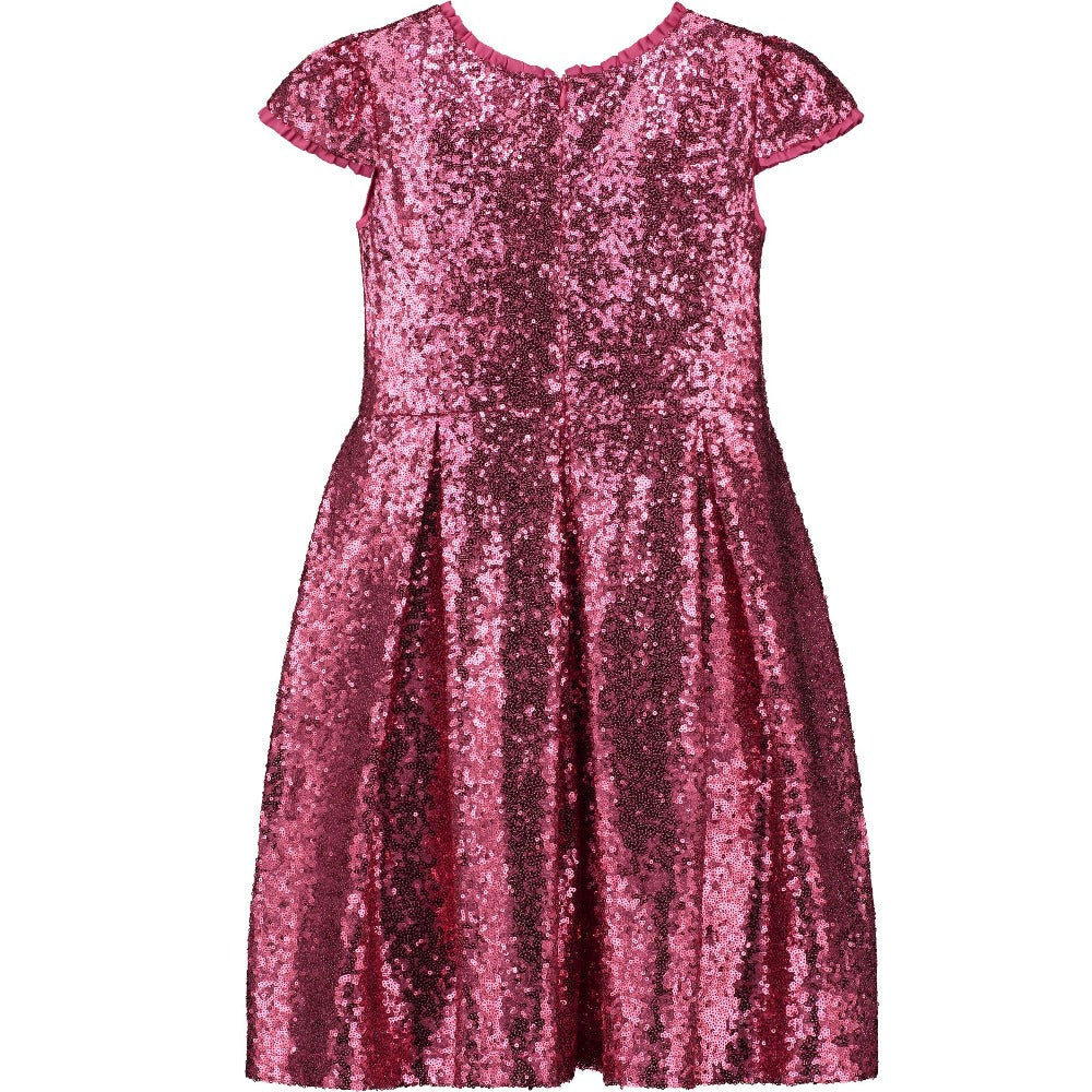 Hollie Hastie Dazzel Bright Pink Sequin Girls Party Dress  | Le Petite Putti