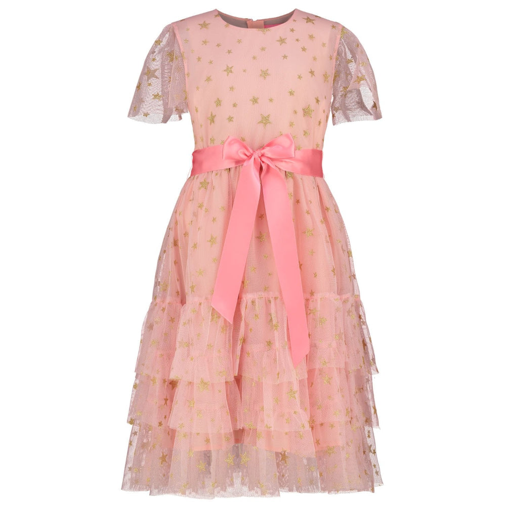 Hollie Hastie Cinderella Sugar Pink Star Tulle Girls Party Dress | Le Petite Putti 