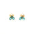  Vintage Aqua and Clear Crystal Earrings, Vintage, Putti Fine Furnishings