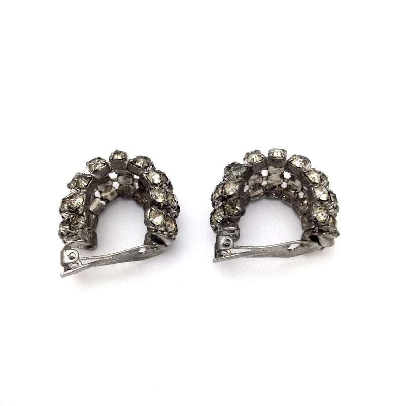  Vintage Crystal Hoop Earrings, Vintage, Putti Fine Furnishings