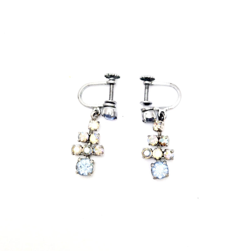  Vintage Crystal Drop Earrings, Vintage, Putti Fine Furnishings