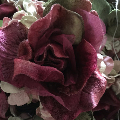 Miss Rose Sister Violet Victorian Rose Posy - Burgundy & Mint Pink, MRSV-Miss Rose Sister Violet, Putti Fine Furnishings