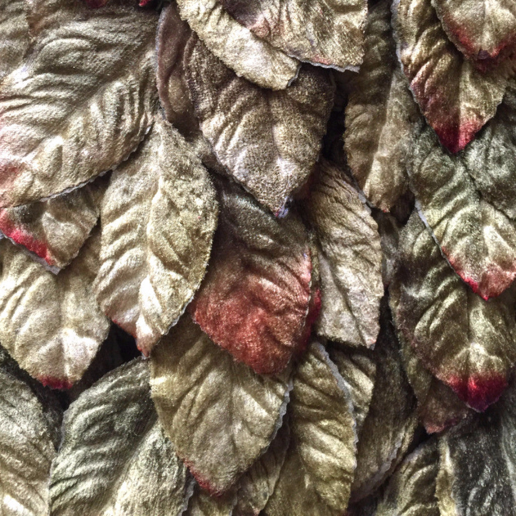  Miss Rose Sister Violet Velvet Leaf Sprays - Mid Green, MRSV-Miss Rose Sister Violet, Putti Fine Furnishings