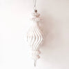 White Ridged Flat Finial Ornament, CT-Christmas Tradition, Putti Fine Furnishings