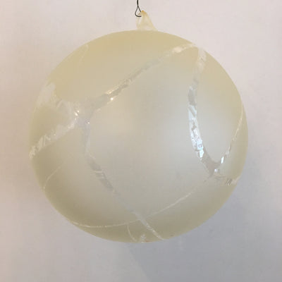 Jim Marvin "Winter Twig" Glass Ball Ornament - Cream, JM-Jim Marvin, Putti Fine Furnishings