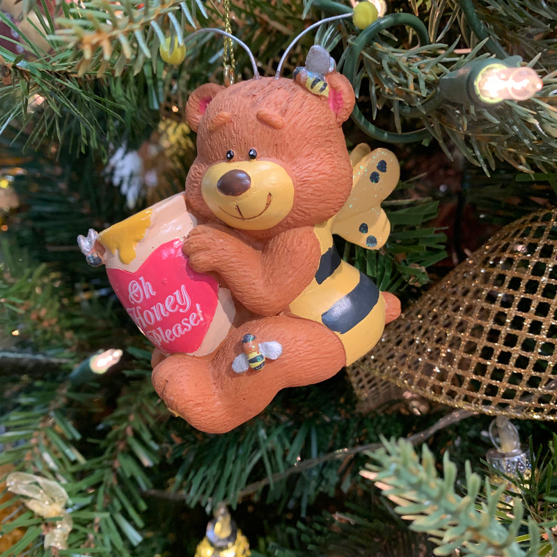 Kurt Adler Honey Bear Resin Ornament | Putti Christmas Decorations 