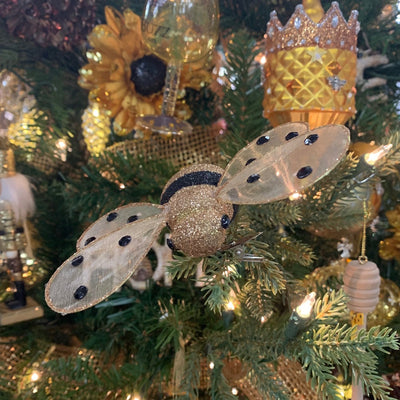Kurt Adler Gold Honey Bee Clip on Ornament | Putti Christmas