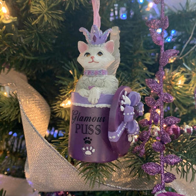 Kurt Adler Royal Splendor Cat in Box Ornament | Putti Decorations