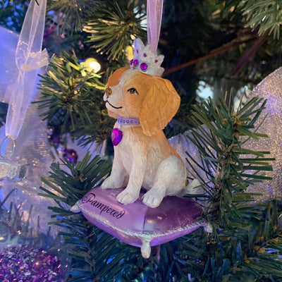 Kurt Adler Royal Splendor Dog on Pillow Ornament | Putti Decorations