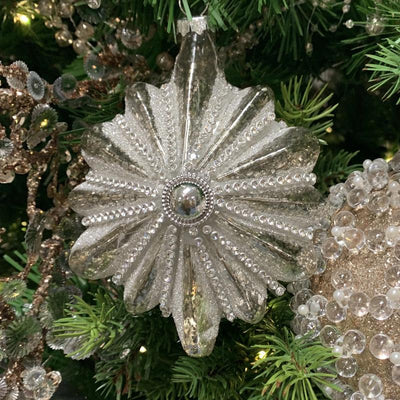 Snowflake Glass Ornament | Putti Christmas Decorations