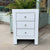 White Glass Bedside Table
