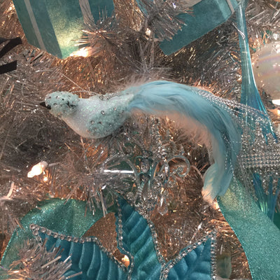 Kurt Adler Tiffany Blue with Silver Bird | Putti Christmas Canada
