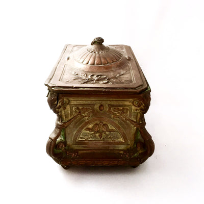 Antique French Gilded Copper Trinket Box, Antique French, Putti Fine Furnishings