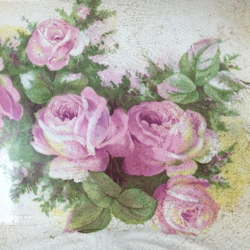  Vintage Rectangular Floral Serving Bowl, Antique English, Putti Fine Furnishings