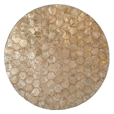 Golden Hexagonal Capiz Round Trays | Putti Fine Furnishings