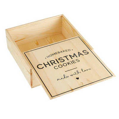 "Home Baked Christmas Cookies" Wood Box | Putti Fine Furnishings Canada