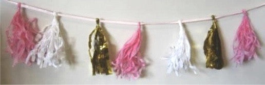  Decorative Tassel Garland - Pastel Pink Foil, S&S-Siu & Sons, Putti Fine Furnishings