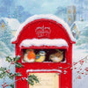 Red Mail Box with Songbirds Paper Lunch Napkins | Putti Christmas