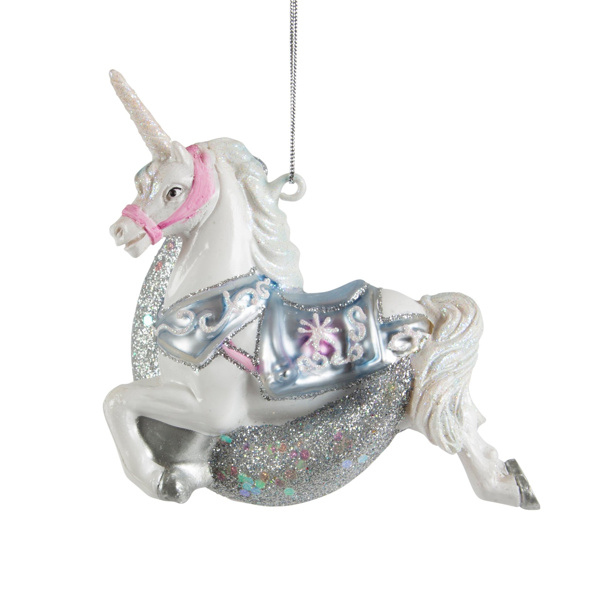 Unicorn Over the Moon Glass Ornament | Putti Christmas Decorations Canada