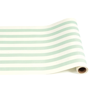 Hester & Cook Classic Stripe Paper Table Runner - Seafoam Blue