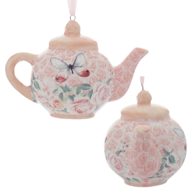 Kurt Adler Boho Ceramic Teapot Ornament