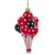 Red and Black Balloons with Polkadots Glass Ornament