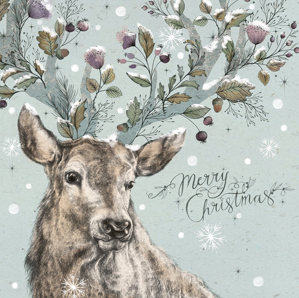 "Stag" Boxed Greeting Card | Putti Christmas Celebrations 