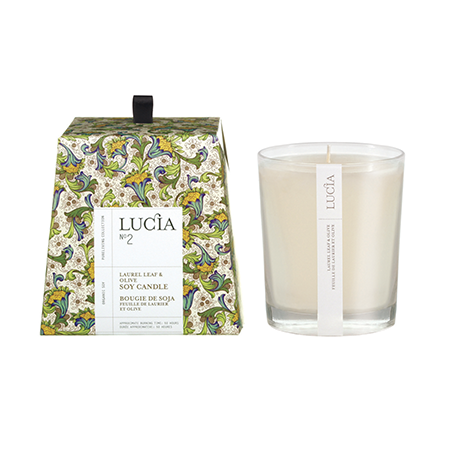 Lucia Laurel Leaf & Olive Soy Candle | Putti Fine Furnishings Canada