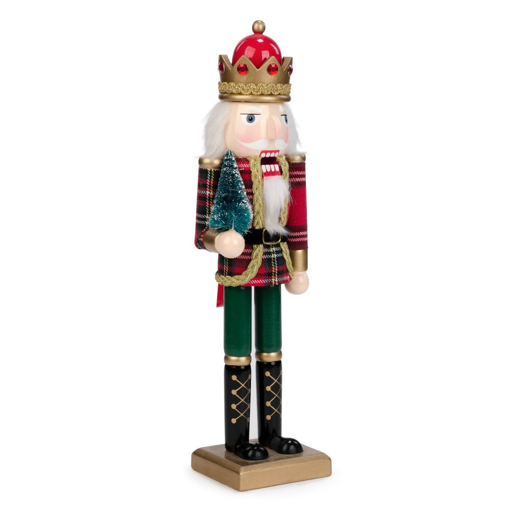 Nutcracker King with Plaid Jacket | Putti Christmas Decorations 