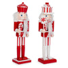 Red and White Nutcracker with Candy Cane | Putti Christmas Decorations