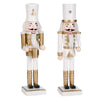 White and Gold Nutcracker Soldier with Present