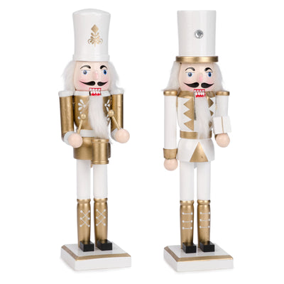 Gold and White Nutcracker Soldier with Drum
