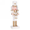 White and Gold Nutcracker Soldier with Drum | Putti Christmas