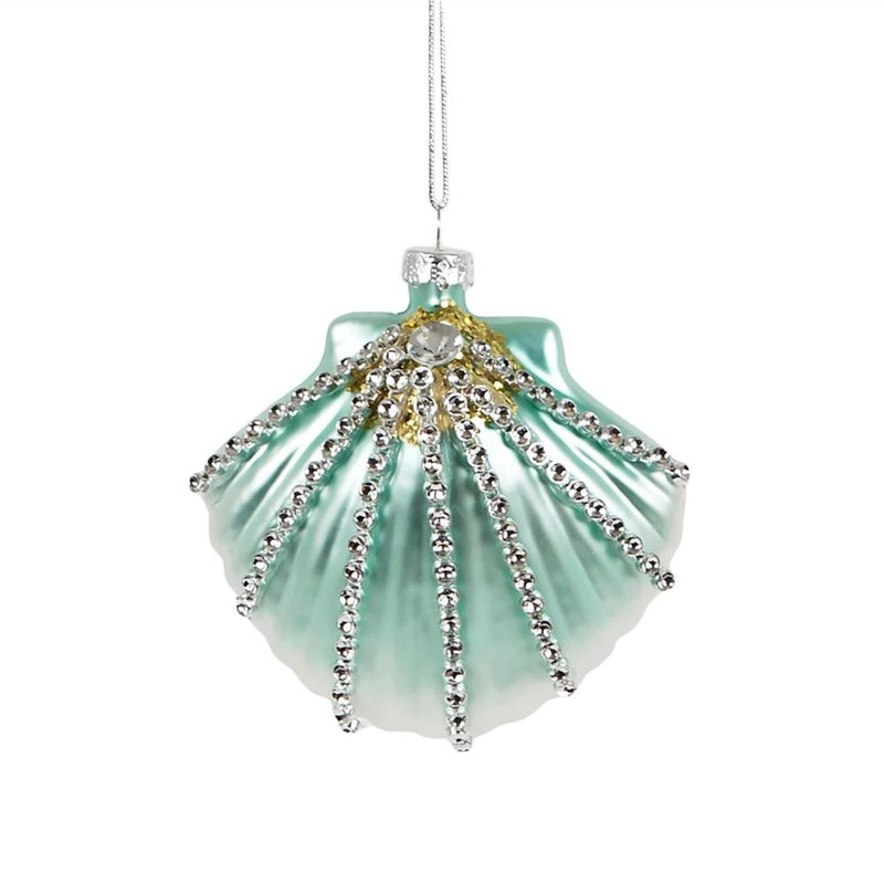 Underwater Treasures Jewelled  Shell Glass Ornament  | Putti Christmas Decorations Canada