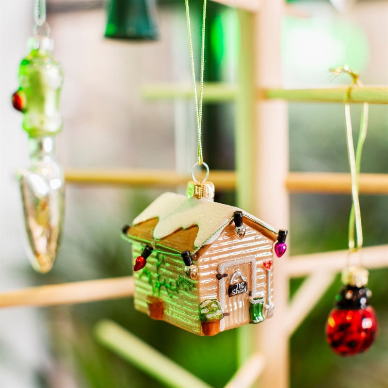 Small Garden Shed Glass Ornament