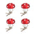 Mushroom Clip Glass Ornament - Set of 4