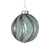 Aqua Frosted and Matte Swirl Glass Ball Christmas Ornament | Putti 