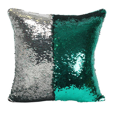 Silver and Aqua Green Reversible Sequin Pillow, SD-Something Different, Putti Fine Furnishings