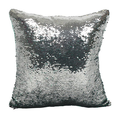 Silver and Aqua Green Reversible Sequin Pillow, SD-Something Different, Putti Fine Furnishings