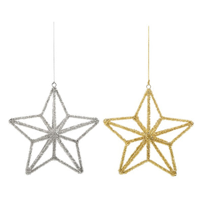 Silver Beaded 3D Star Ornament | Putti Christmas Canada
