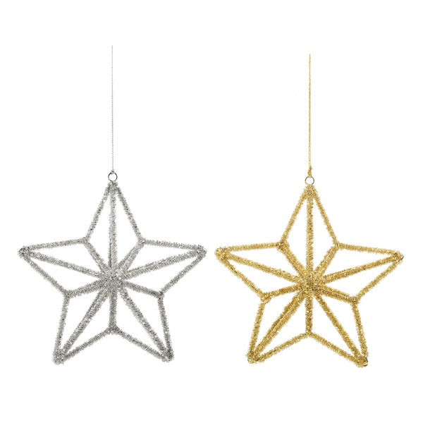 Silver Beaded 3D Star Ornament