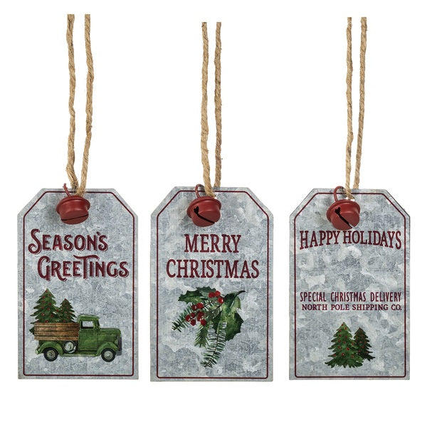 Metal Holiday Tag Ornament | Putti Christmas Celebrations